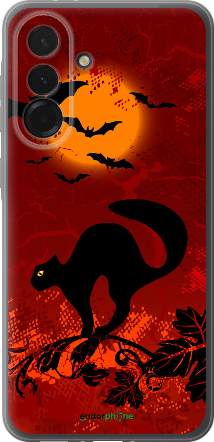 Силіконовий чехол Чорна кішка під місяцем для Samsung Galaxy A36 - 1190u-3836 изображение 