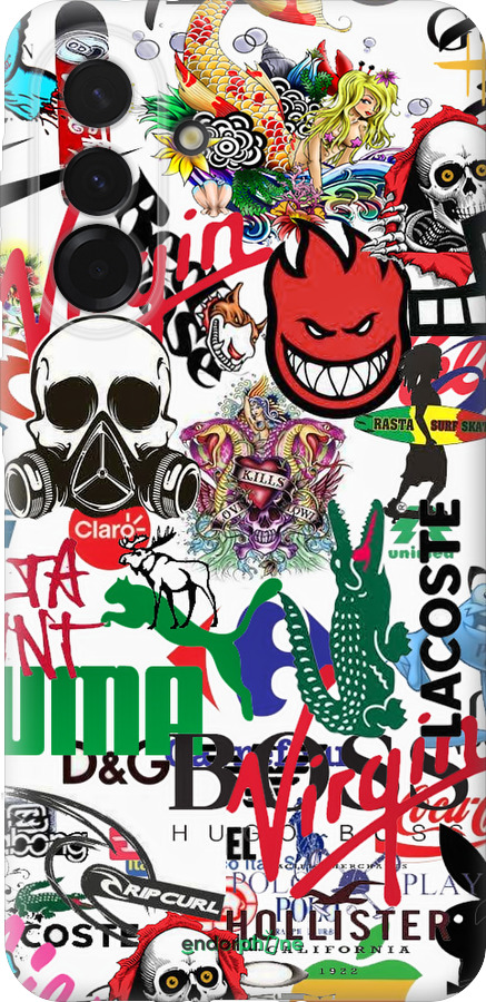 Силиконовый чехол Many different logos для Samsung Galaxy A36 - 4022u-3836 изображение 