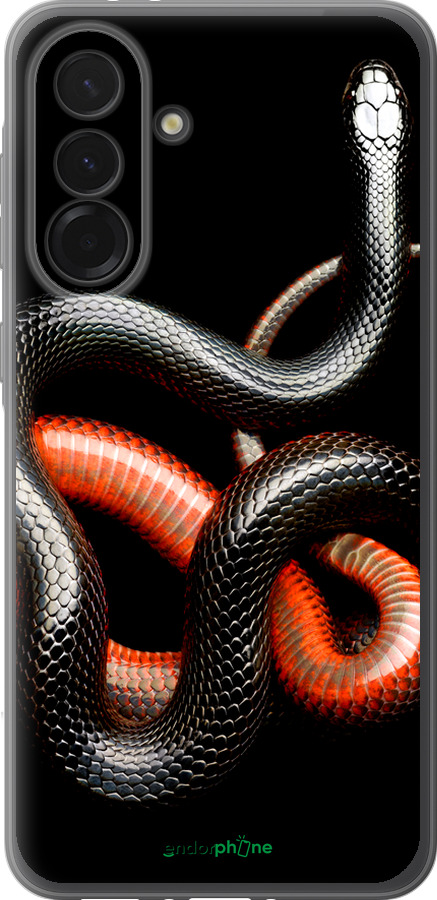 Силиконовый чехол Красно-черная змея на черном фоне для Samsung Galaxy A36 - 4063u-3836 изображение 