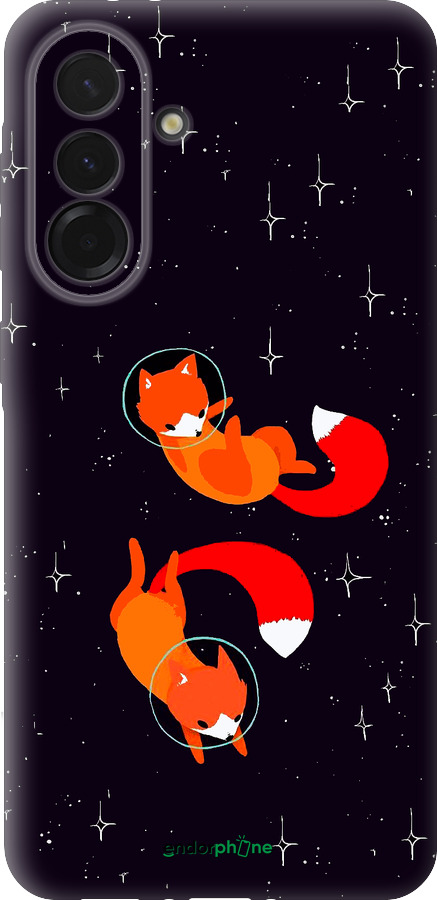 Силиконовый чехол Лисички в космосе для Samsung Galaxy A36 - 4519u-3836 изображение 