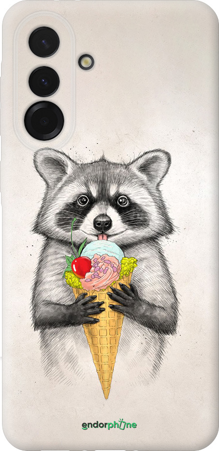 Силиконовый чехол Енотик с мороженым для Samsung Galaxy A36 - 4602u-3836 изображение 