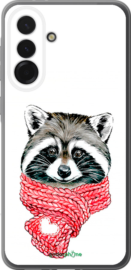 Силиконовый чехол Енот в шарфе для Samsung Galaxy A36 - 4688u-3836 изображение 