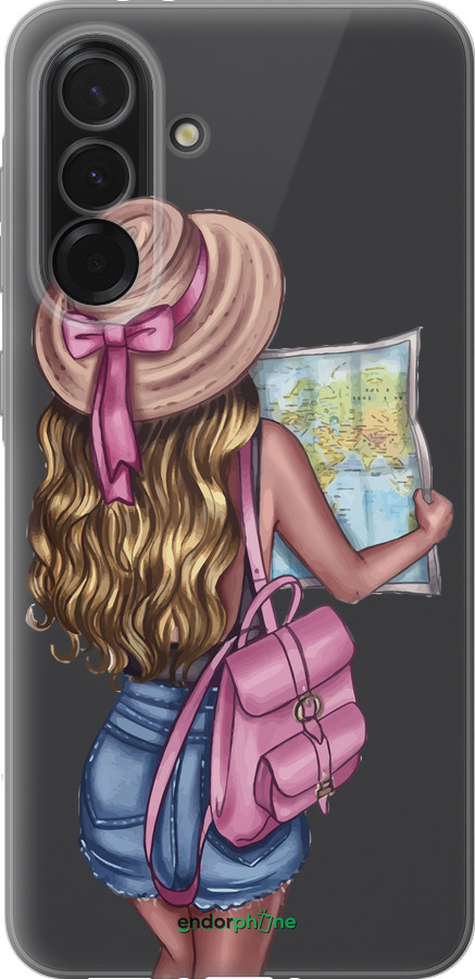 Силиконовый чехол Девушка с картой для Samsung Galaxy A36 - 4704u-3836 изображение 