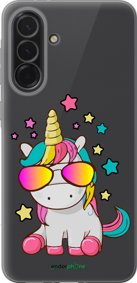 Силіконовий чехол Єдиноріг в окулярах для Samsung Galaxy A36 - 4879u-3836 изображение 