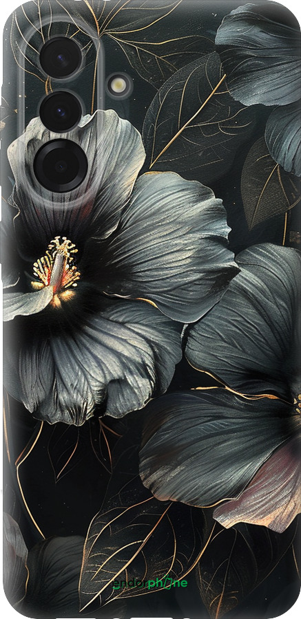 Силиконовый чехол Черные цветы для Samsung Galaxy A36 - 6031u-3836 изображение 