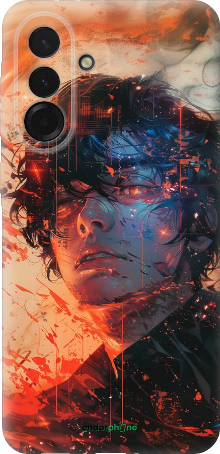 Силиконовый чехол Лицо в пламени для Samsung Galaxy A36 - 6127u-3836 изображение 