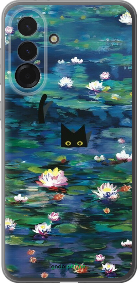 Силиконовый чехол із зображенням водяних лілій та кішок для Samsung Galaxy A36 - 6257u-3836 изображение 