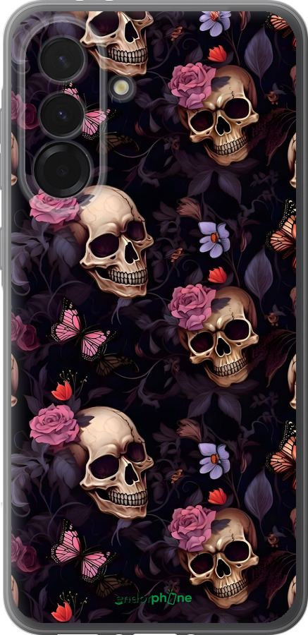Силиконовый чехол Черепа и розы для Samsung Galaxy A36 - 6316u-3836 изображение 