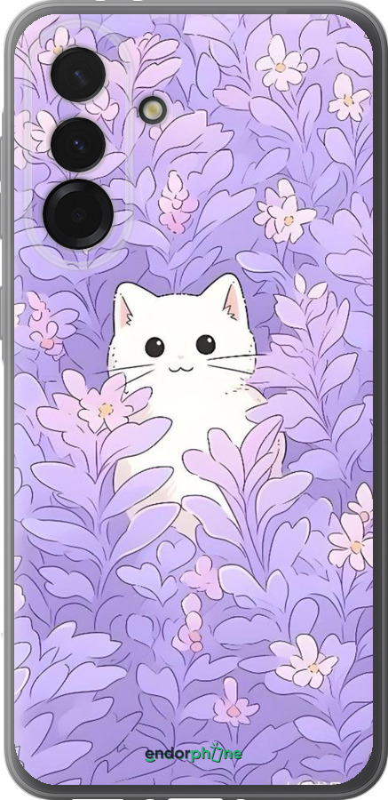 Силіконовий чехол Котик в цветах для Samsung Galaxy A36 - 6390u-3836 изображение 