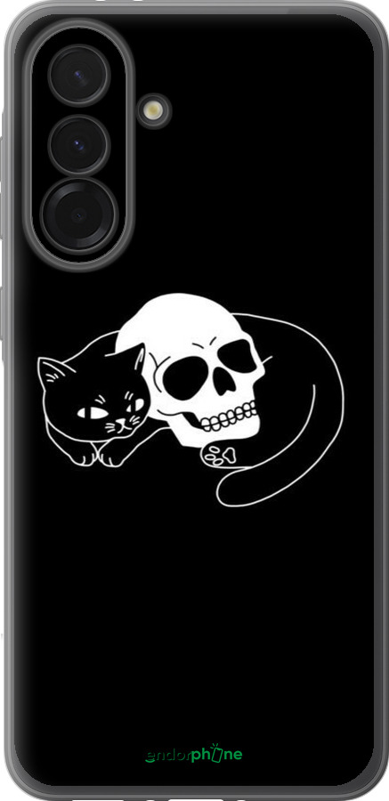 Силіконовий чехол Із зображенням кота та черепа для Samsung Galaxy A36 - 6491u-3836 изображение 