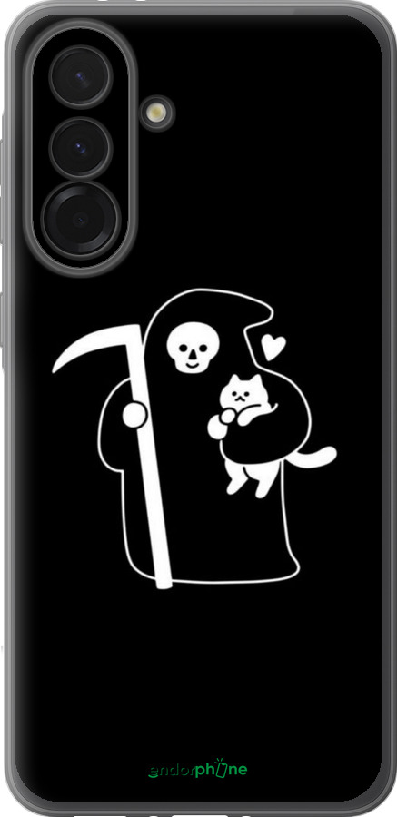 Силиконовый чехол Минималистичный арт: смерть и кошка для Samsung Galaxy A36 - 6529u-3836 изображение 