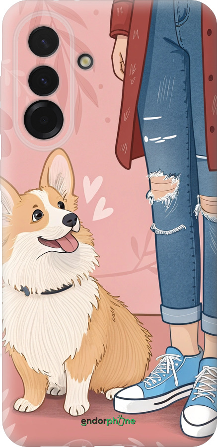 Силиконовый чехол Корги 3 для Samsung Galaxy A36 - 6707u-3836 изображение 