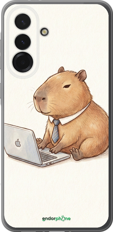 Силиконовый чехол Funny Capybara CEO Working для Samsung Galaxy A36 - 6777u-3836 изображение 