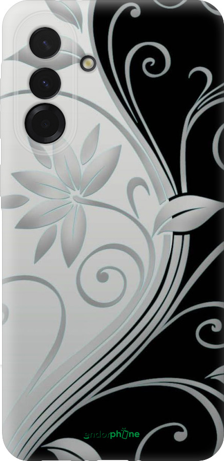 Силиконовый чехол Цветы на чёрно-белом фоне для Samsung Galaxy A36 - 840u-3836 изображение 