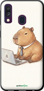 TPU чехол Funny Capybara CEO Working для Samsung Galaxy A40 2019 A405F - 6777b-1672 изображение 
