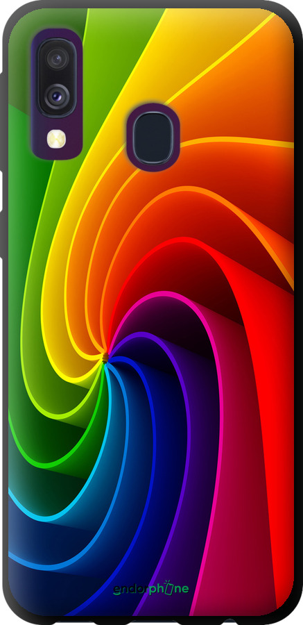 TPU чехол Радужный вихрь для Samsung Galaxy A40 2019 A405F - 747b-1672 изображение 