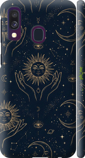 3D пластиковий матовий чехол Celestial Harmony: Sun & Moon Gold Mystic Pattern для Samsung Galaxy A40 2019 A405F - 6778m-1672 изображение 