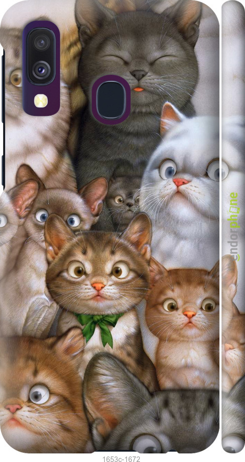 

3D пластиковий матовий чохол "Коти" для Samsung Galaxy A40 2019 A405F