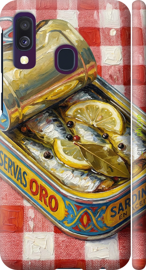 3D пластиковый матовый чехол Vintage Sardine Tin Phone для Samsung Galaxy A40 2019 A405F - 6772m-1672 изображение 