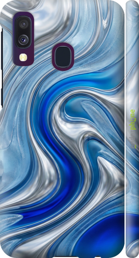 3D пластиковый матовый чехол Liquid Chrome для Samsung Galaxy A40 2019 A405F - 6781m-1672 изображение 