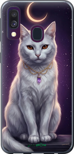 2D пластиковый чехол Mystic White Cat Gothic Dark Purple Gold для Samsung Galaxy A40 2019 A405F - 6805t-1672 изображение 