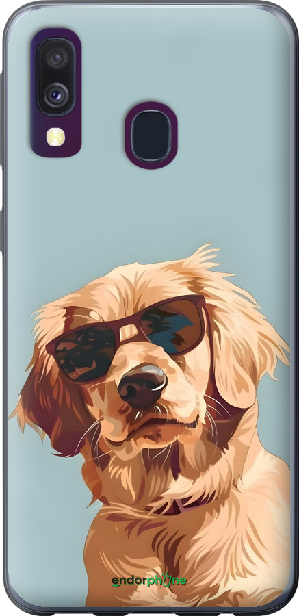 2D пластиковий чехол Пес в очках для Samsung Galaxy A40 2019 A405F - 6381t-1672 изображение 