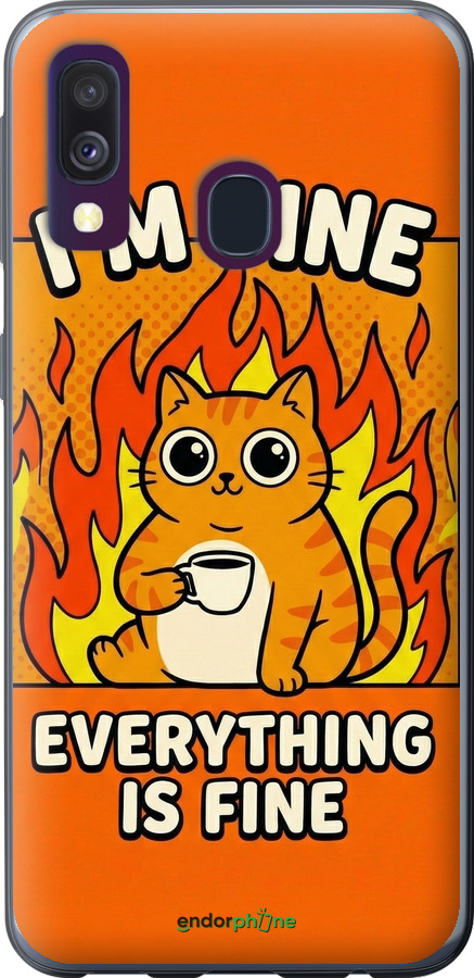 2D пластиковый чехол Funny Cat для Samsung Galaxy A40 2019 A405F - 6786t-1672 изображение 