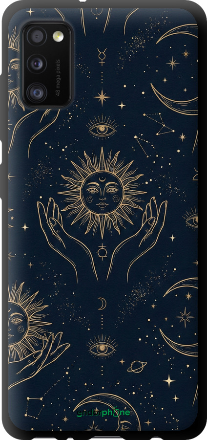 TPU чехол Celestial Harmony: Sun & Moon Gold Mystic Pattern для Samsung Galaxy A41 A415F - 6778b-1886 изображение 