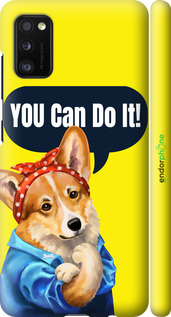 3D пластиковий матовий чехол чехол с корги You Can Do It для Samsung Galaxy A41 A415F - 6184m-1886 изображение 