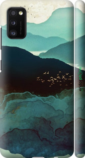 3D пластиковый матовый чехол С изображением гор Индиго для Samsung Galaxy A41 A415F - 6484m-1886 изображение 