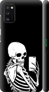 3D пластиковий матовий чехол Скелет робить Selfie для Samsung Galaxy A41 A415F - 6535m-1886 изображение 