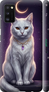 3D пластиковый матовый чехол Mystic White Cat Gothic Dark Purple Gold для Samsung Galaxy A41 A415F - 6805m-1886 изображение 