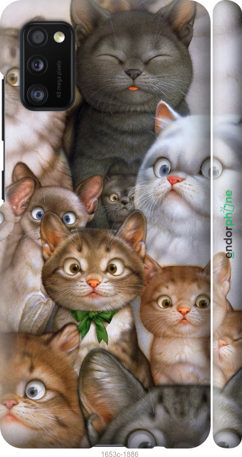 

3D пластиковий матовий чохол "Коти" для Samsung Galaxy A41 A415F
