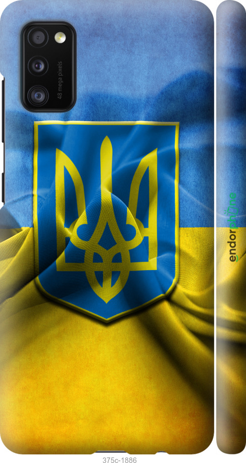 

3D пластиковий матовий чохол "Прапор та герб України" для Samsung Galaxy A41 A415F, Блакитний