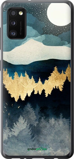 Силиконовый чехол Ночной пейзаж с лесом и горами для Samsung Galaxy A41 A415F - 6493u-1886 изображение 