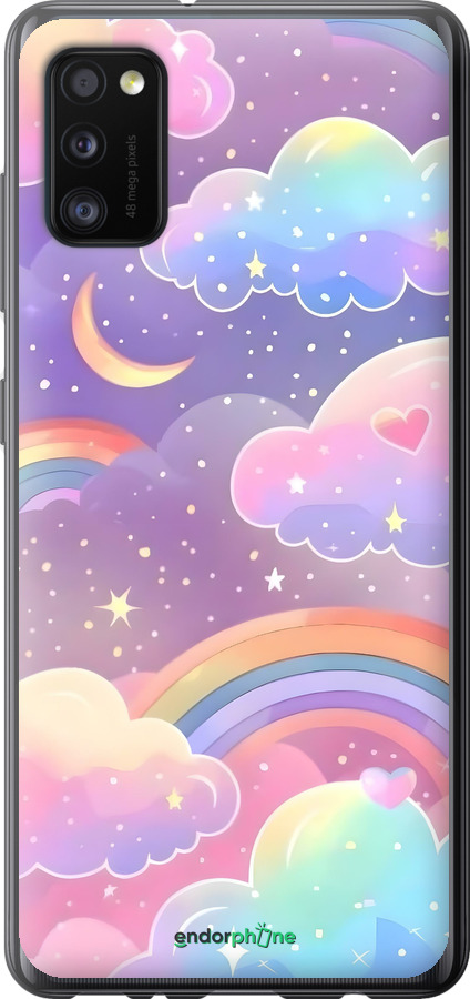 Силиконовый чехол Облака и радуга для Samsung Galaxy A41 A415F - 6312u-1886 изображение 