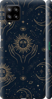 3D пластиковий матовий чехол Celestial Harmony: Sun & Moon Gold Mystic Pattern для Samsung Galaxy A42 A426B - 6778m-2098 изображение 