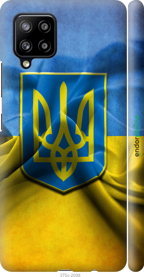

3D пластиковий матовий чохол "Прапор та герб України" для Samsung Galaxy A42 A426B, Блакитний