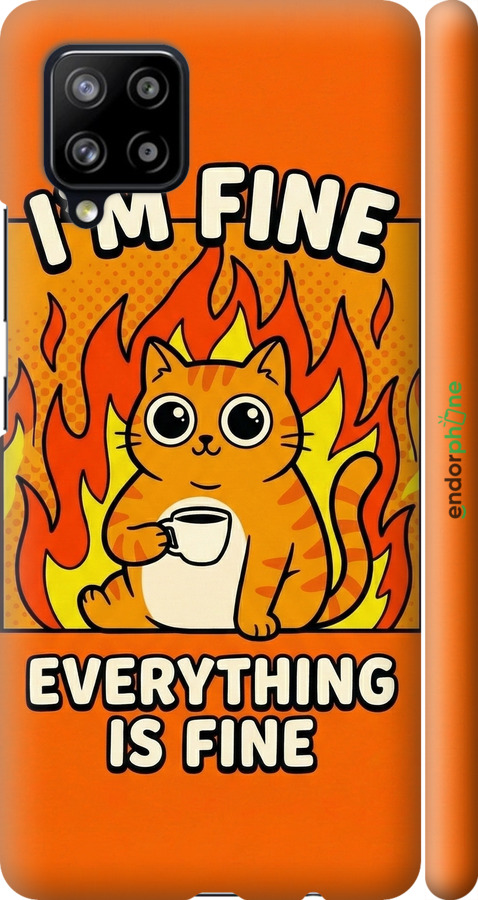 3D пластиковый матовый чехол Funny Cat для Samsung Galaxy A42 A426B - 6786m-2098 изображение 