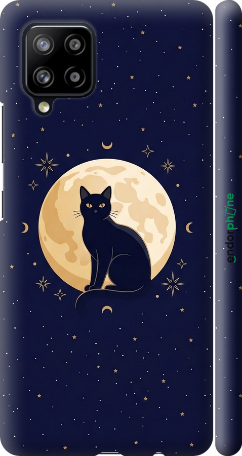 3D пластиковый матовый чехол Cute Cat Celestial/Witchy для Samsung Galaxy A42 A426B - 6787m-2098 изображение 