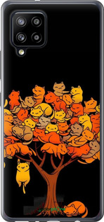 Силиконовый чехол Дерево и котики для Samsung Galaxy A42 A426B - 6516u-2098 изображение 