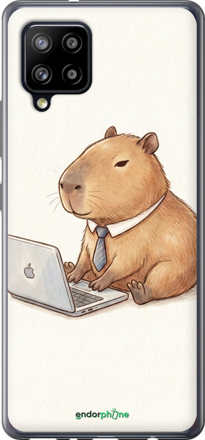 2D пластиковый чехол Funny Capybara CEO Working для Samsung Galaxy A42 A426B - 6777t-2098 изображение 
