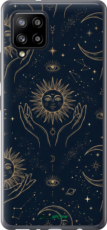 Силіконовий чехол Celestial Harmony: Sun & Moon Gold Mystic Pattern для Samsung Galaxy A42 A426B - 6778u-2098 изображение 