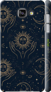 3D пластиковый глянцевый чехол 'Celestial Harmony: Sun & Moon Gold Mystic Pattern' для Samsung Galaxy A5 (2016) A510F изображение 7