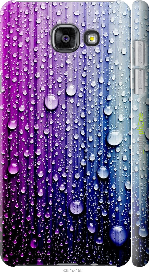 

3D пластиковий матовий чохол "Краплини води" для Samsung Galaxy A5 (2016) A510F, Синій