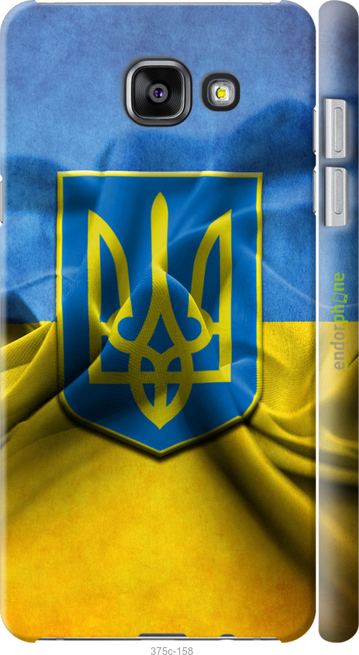 

3D пластиковий матовий чохол "Прапор та герб України" для Samsung Galaxy A5 (2016) A510F, Блакитний