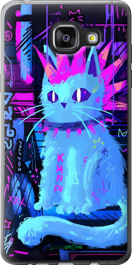 Силиконовый чехол Кот панк для Samsung Galaxy A5 (2016) A510F - 6311u-158 изображение 