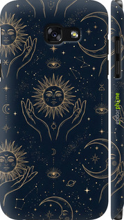 3D пластиковый глянцевый чехол Celestial Harmony: Sun & Moon Gold Mystic Pattern для Samsung Galaxy A5 (2017) - 6778c-444 изображение 