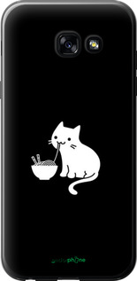 2D пластиковый чехол С милым котом на черном фоне для Samsung Galaxy A5 (2017) - 6528t-444 изображение 