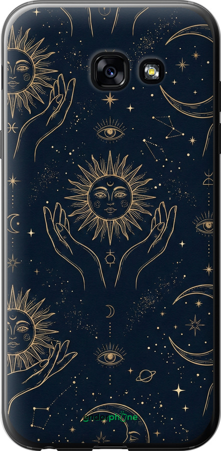 2D пластиковый чехол Celestial Harmony: Sun & Moon Gold Mystic Pattern для Samsung Galaxy A5 (2017) - 6778t-444 изображение 